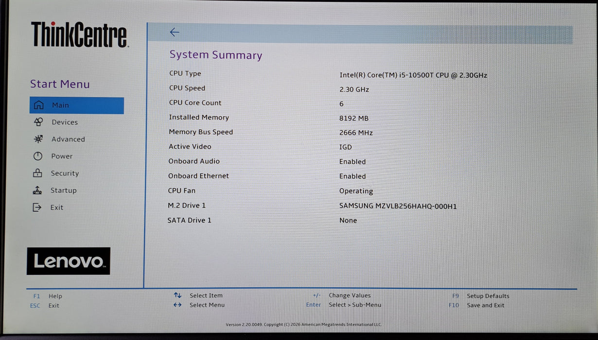 Lenovo ThinkCentre M80q USFF Intel Core i5-10500T, 8GB DDR4, 256GB NVMe, Wi-FI