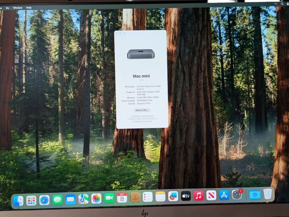 Apple Mac mini 2018 A1993 - Intel Core i3 3.6GHz 8GB RAM 128GB SSD Intel UHD 630
