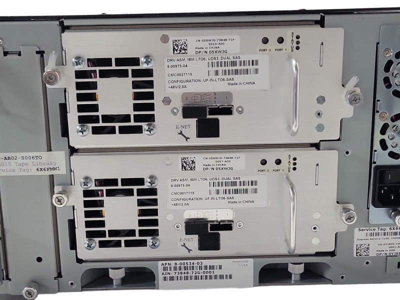 Dell PowerVault ML6000 Tape Library with 2x LTO6 05XWJG drives, READ _