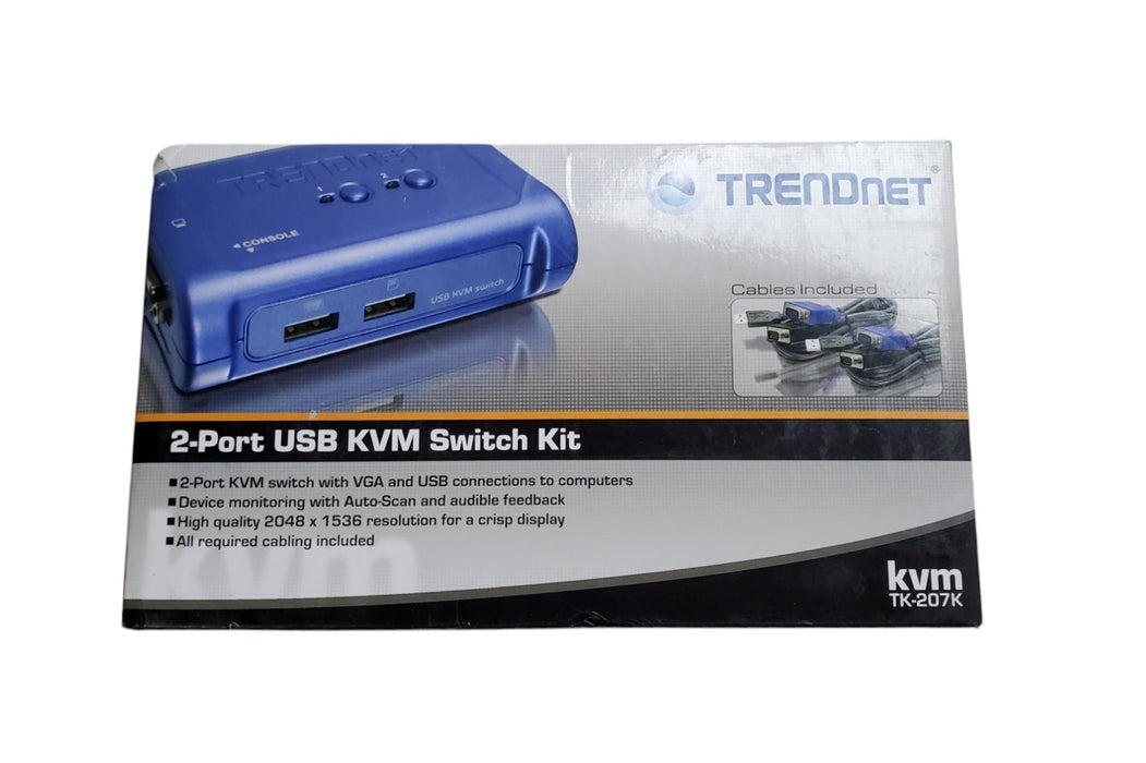 NEW - TRENDnet TK-207K 2-Port USB KVM Switch Kit