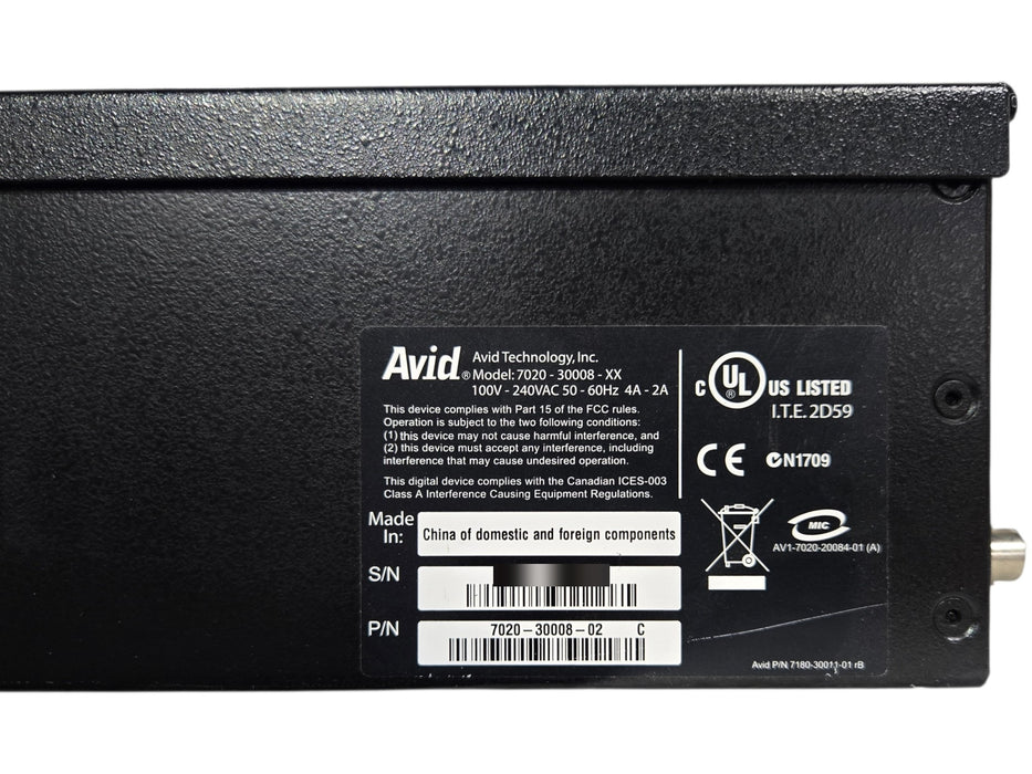 Avid Nitris DX 7020-30008-XX - Video Audio I/O Interface