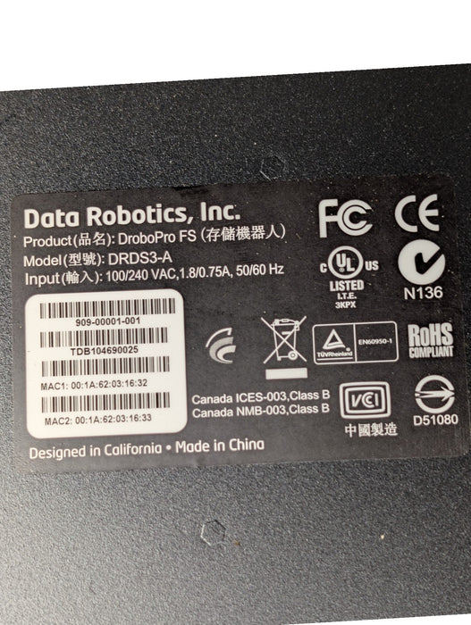 Drobo DroboPro FS DRDS3-A - 8-Bay Gigabit NAS Storage Array (READ)