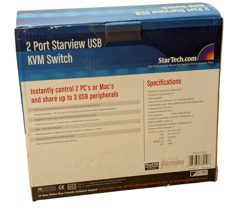 StarTech SV231USB - 2 Port Starview USB KVM Switch