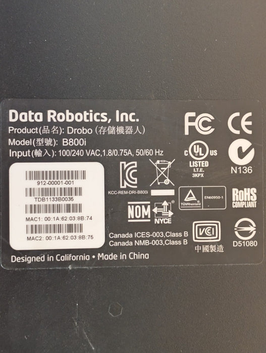 Drobo B800i - 8-Bay iSCSI SAN Storage Array (READ)