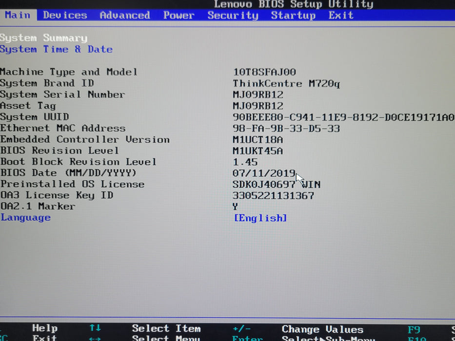 Lenovo ThinkCentre M720q Tiny Core i5-8500T 2.10GHz 8GB RAM 256GB NVMe SSD