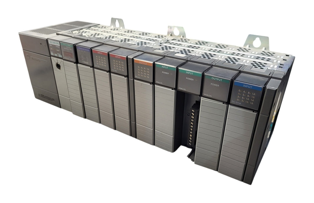 Allen-Bradley SLC 500 1746-A10 10-Slot Chassis w/ SLC 5/05 CPU & Modules