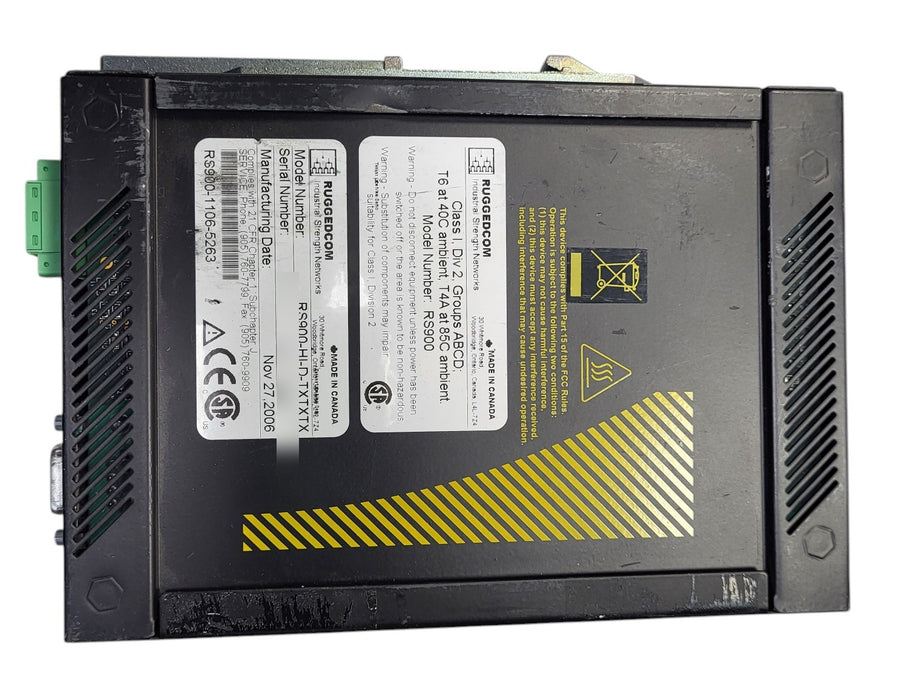 RuggedCom RS900 RS900-HI-D-TXTXTX 9-Port Industrial Ethernet Switch