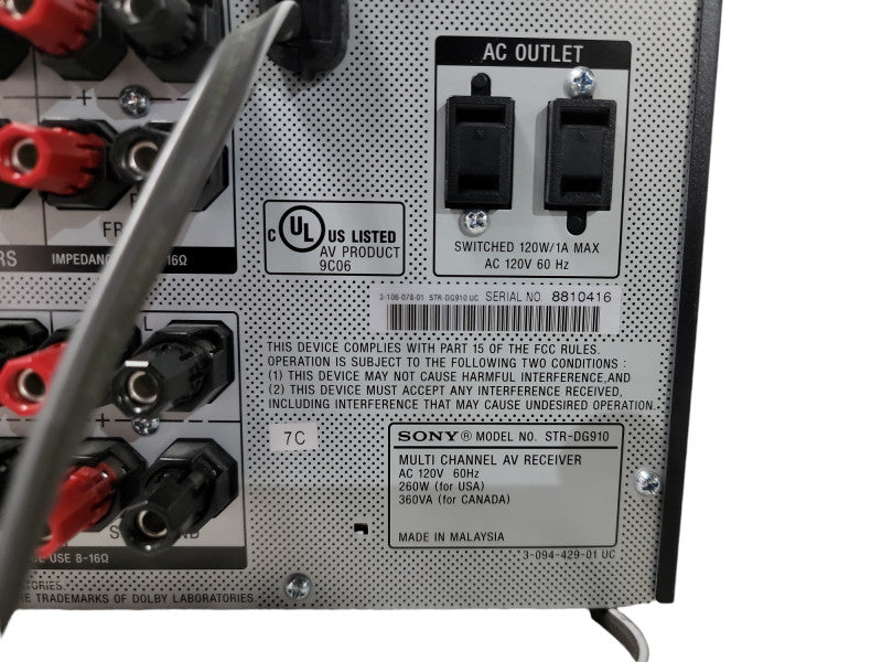 Sony STR-DG910 Multi Channel AV Receiver