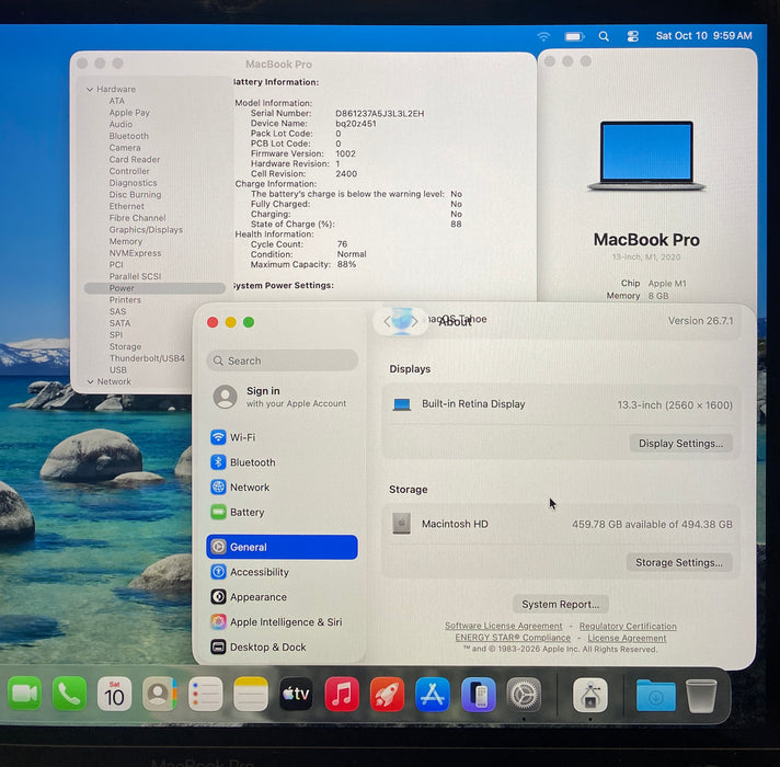 Apple MacBook Pro 13" M1 2020 Touch Bar 8GB RAM 512GB SSD READ!