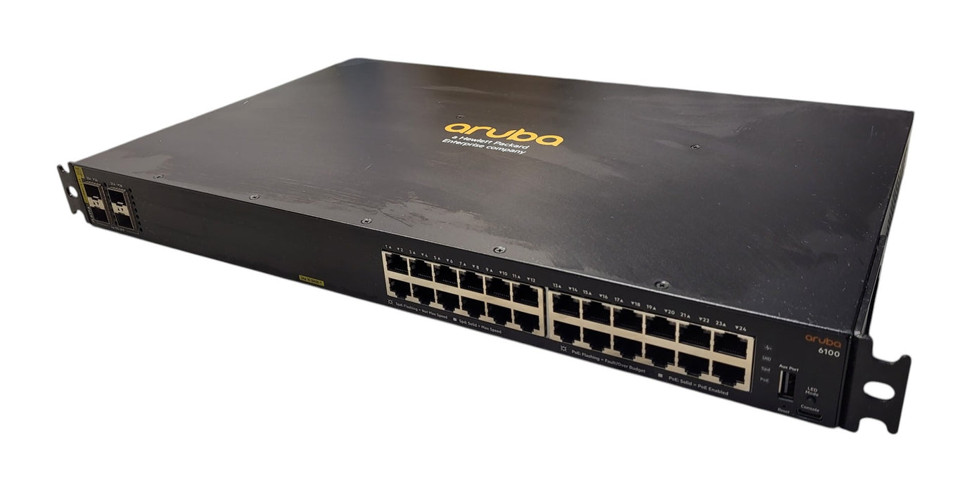 Aruba 6100 JL677A - 24-Port 1G PoE+ 4x 10G SFP+ Switch (READ)