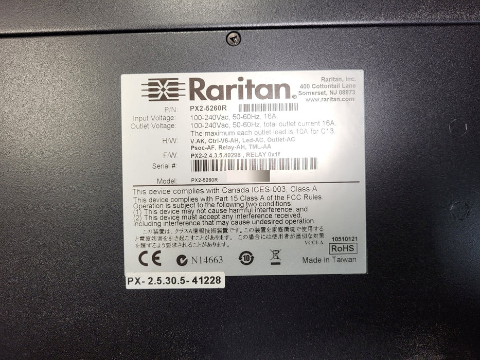 Raritan PX2-5260R - 1U 12-Outlet C13 16A 100-240V Managed Rack PDU