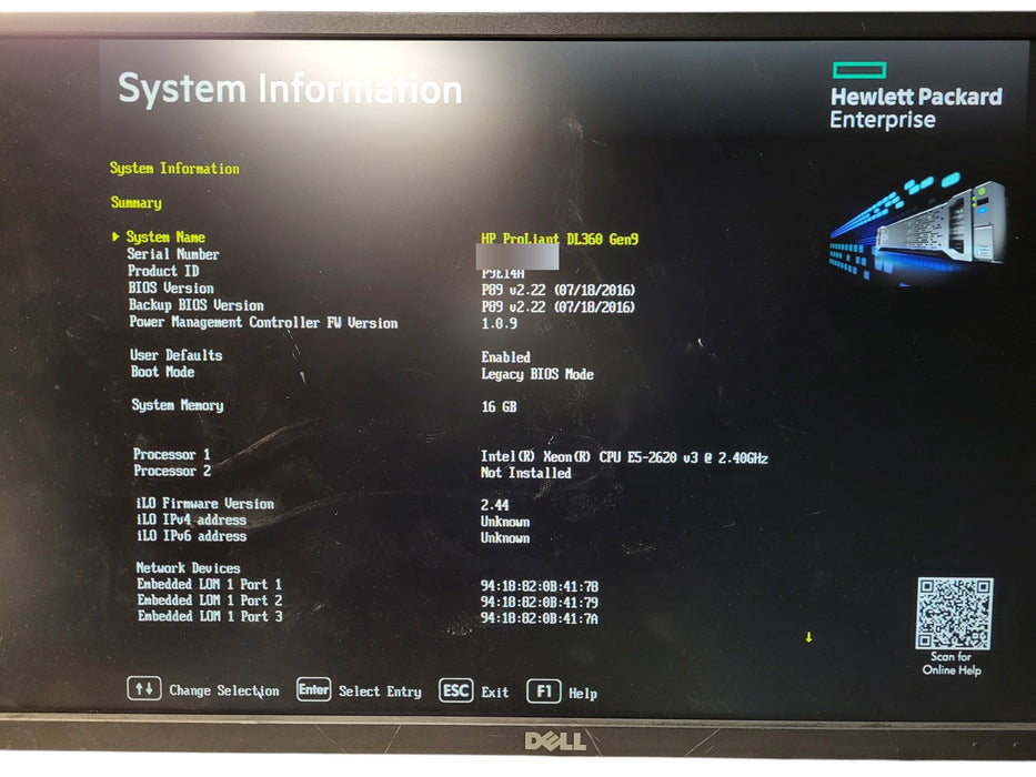 HP ProLiant DL360 Gen9 8x SFF - Xeon E5-2620 v3 16GB P440ar 2x 500W PSU