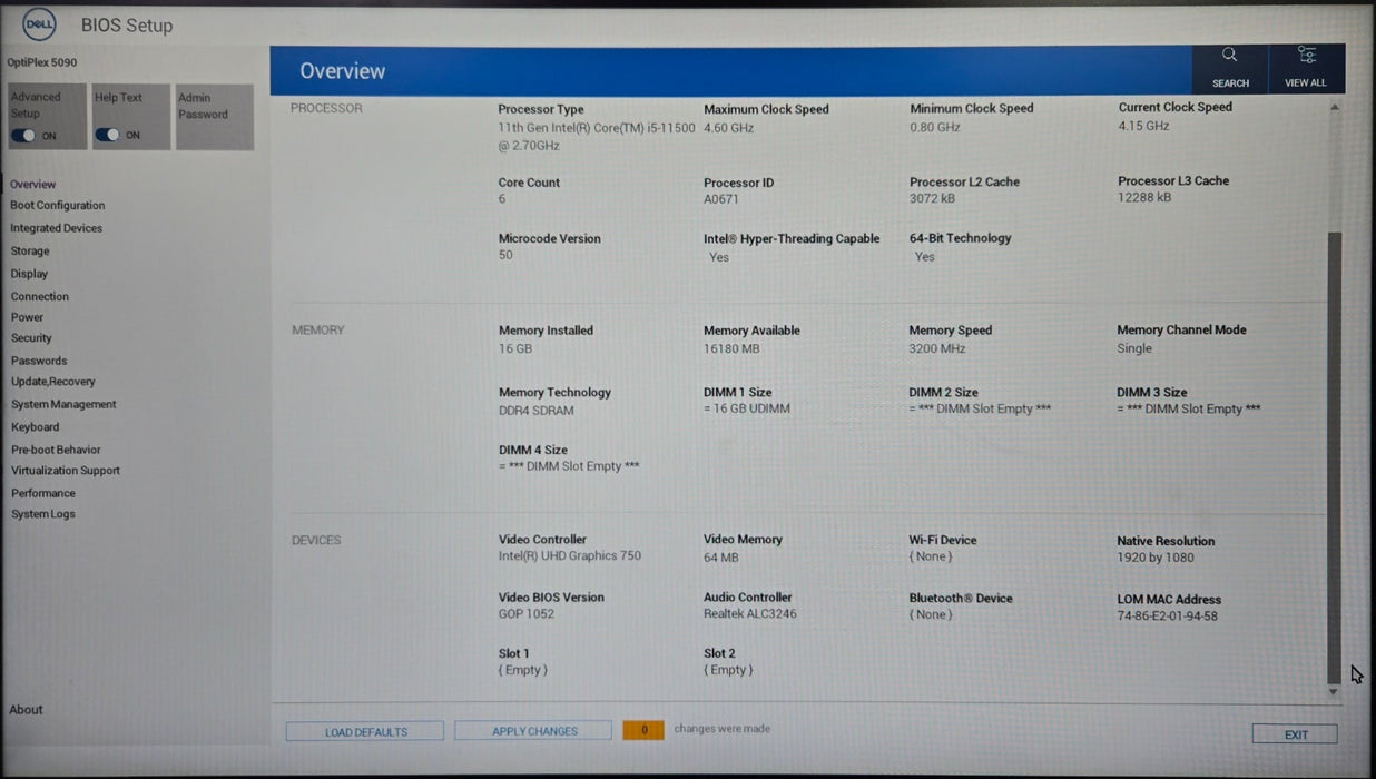 Dell OptiPlex 5090 SFF - Intel i5-11500 16GB RAM 256GB NVMe SSD UHD Graphics 750