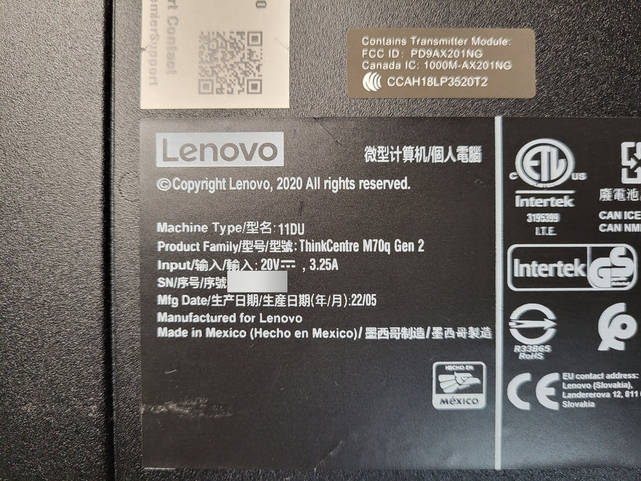 Lenovo ThinkCentre M70q Gen 2 - i5-10500T 16GB RAM 512GB SSD Tiny Desktop
