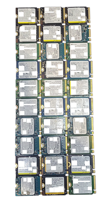 Lot 30x 256GB m.2 NVMe 2230 SSD - Assorted Brands