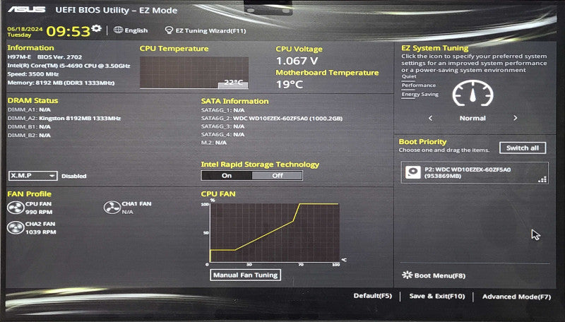 Custom PC/ASUS H97M-E, i5-4690 3.50GHz, 8GB DDR3, 1TB 3.5\\" HDD