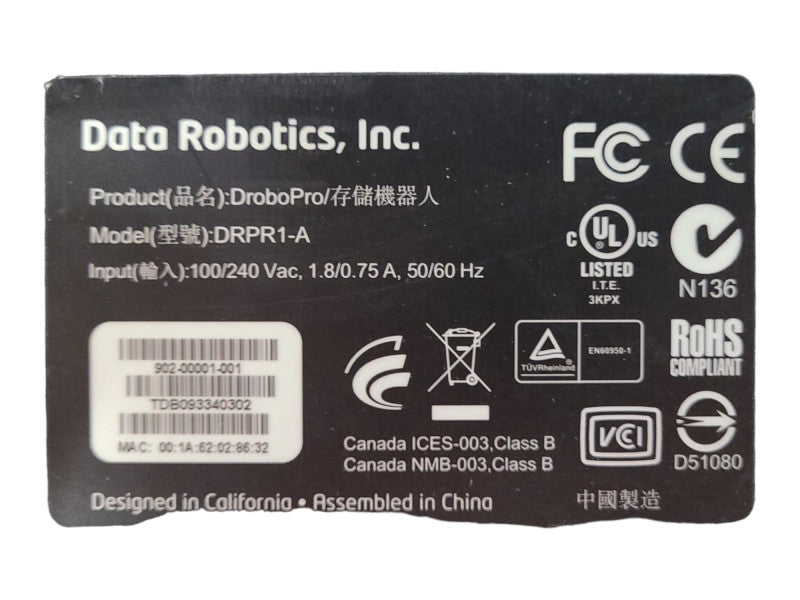 Data Robotics DroboPro DRPR1-A 8-Bay NAS, READ