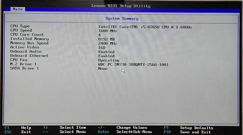 Lenovo ThinkCentre M630e, i5-8265U 4C 1.60 GHz, 8 GB DDR4, 256GB NVMe, WiFi