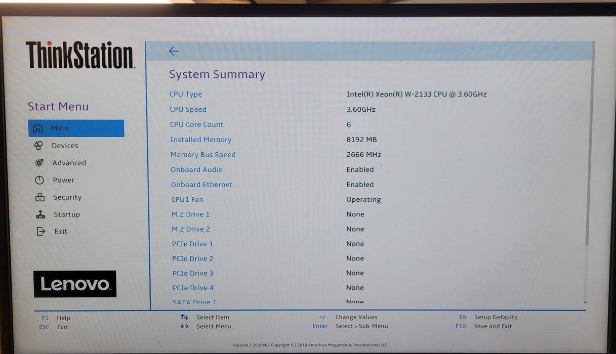 Lenovo ThinkStation P520c | Xeon W-2133 @3.60GHz 8GB DDR4 Quadro K2000 | NO HDD