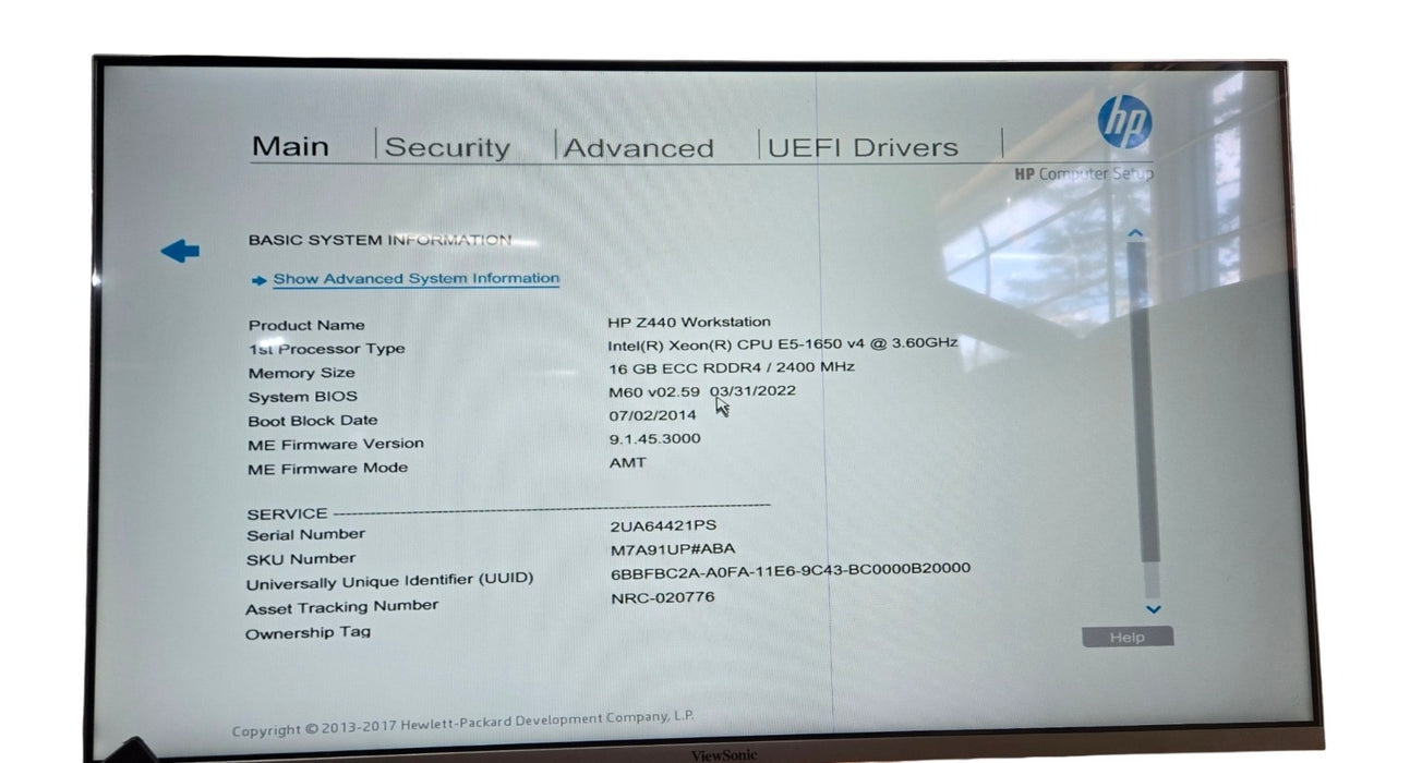 HP Z440 Workstation - Xeon E5-1650 v4 3.60GHz 16GB DDR4 No HDD