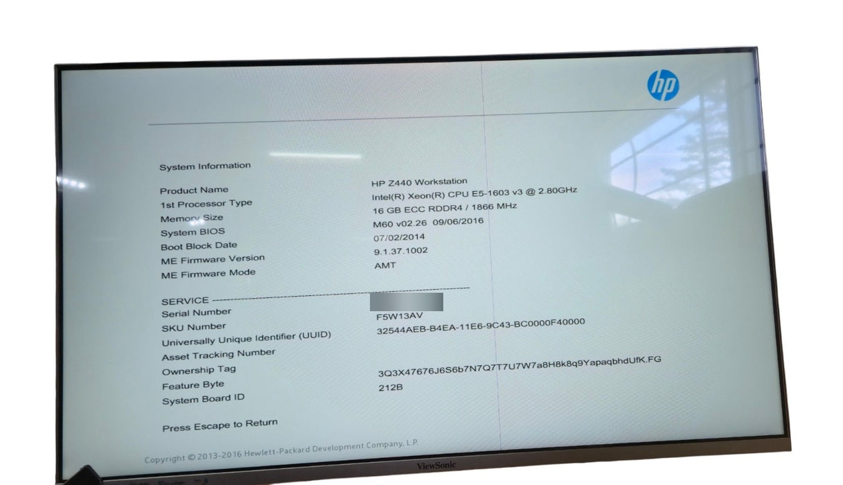 HP Z440 Workstation - Xeon E5-1603 v3 2.80GHz 16GB DDR4 No Storage No GPU
