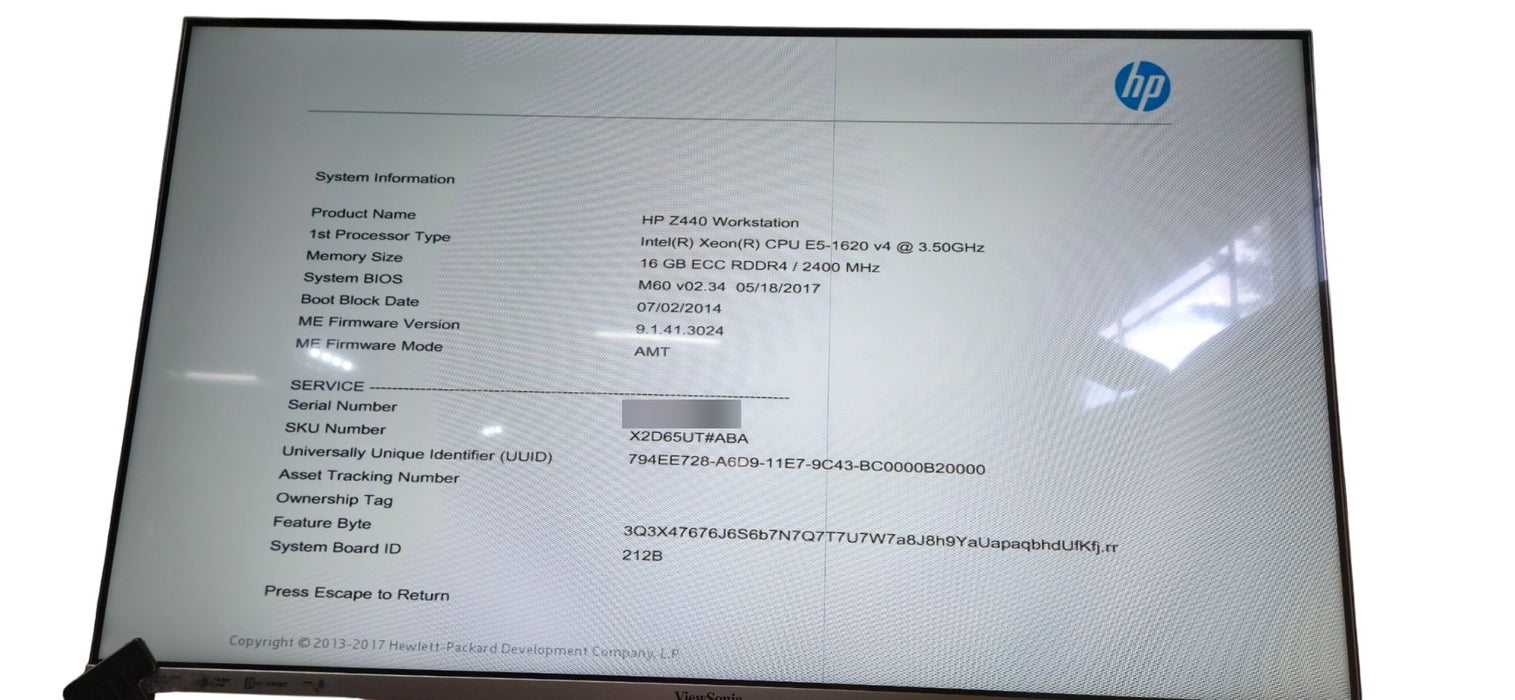 HP Z440 Workstation - Xeon E5-1620 v4 16GB DDR4 NO HDD NO GPU
