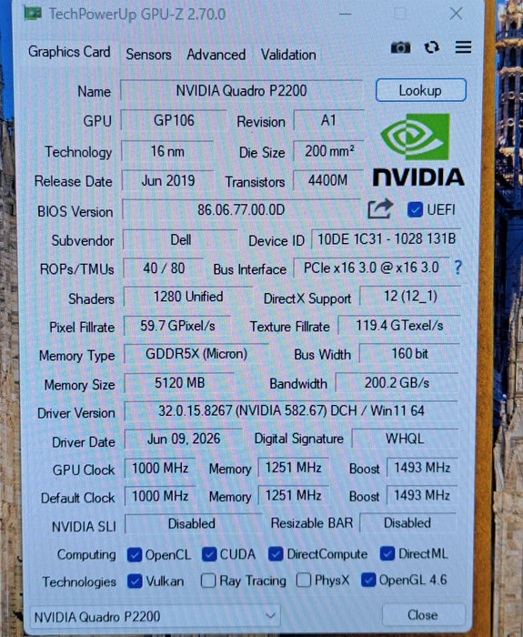 NVIDIA Quadro P2200 5GB GDDR5X Graphics Card 4x DisplayPort