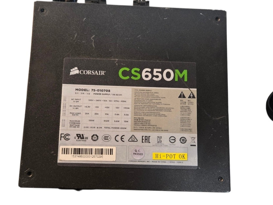 Corsair CS650M - 650W Semi-Modular ATX Power Supply 75-010708