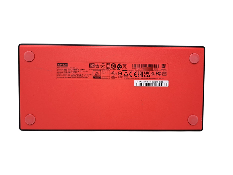 Lenovo ThinkPad Universal USB-C Dock 40AY with 90W Power Adapter