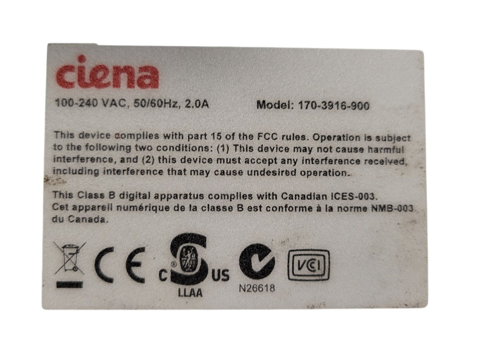 Ciena 3916 Service Delivery Switch 170-3916-900
