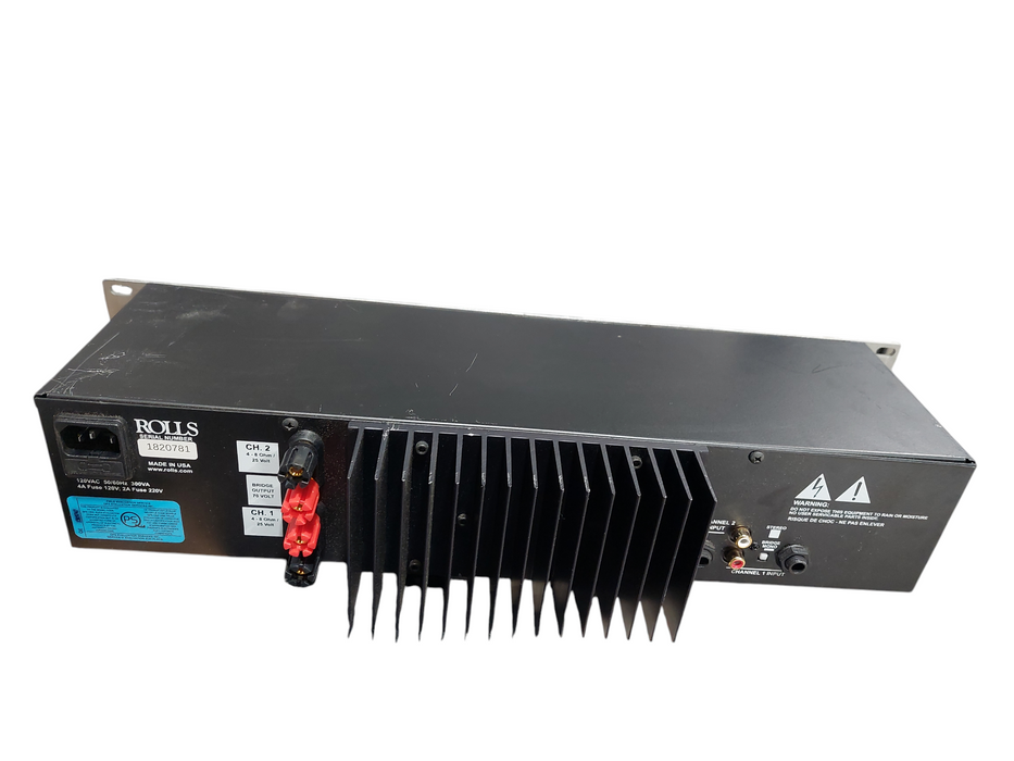Rolls Mosfet Power Amplifier Model: RA2100b 200Watt / 70Volt Rack Mountable