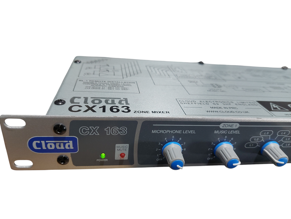 Cloud CX 163 2-Zone Audio Mixer Rack Mountable