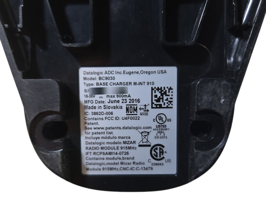 Datalogic PowerScan PM9500 Barcode Scanner with BC9030 Base Cradle & USB Cable