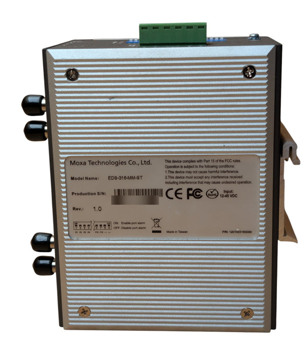 Moxa EDS-316-MM-ST Industrial Ethernet Switch 14x RJ45 2x Multi-Mode ST Fiber