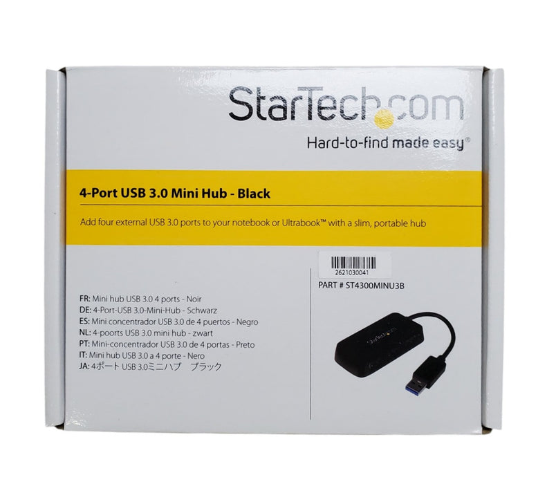 NEW - StarTech ST4300MINU3B - 4-Port USB 3.0 Mini Hub