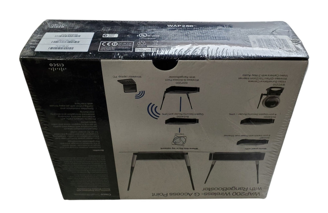 New - Cisco WAP200 - Wireless-G Access Point with RangeBooster