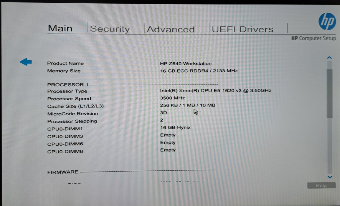 HP Z640 Workstation - Xeon E5-1620 v3 @3.50GHz, 16GB DDR4, Quadro P620, No HDD