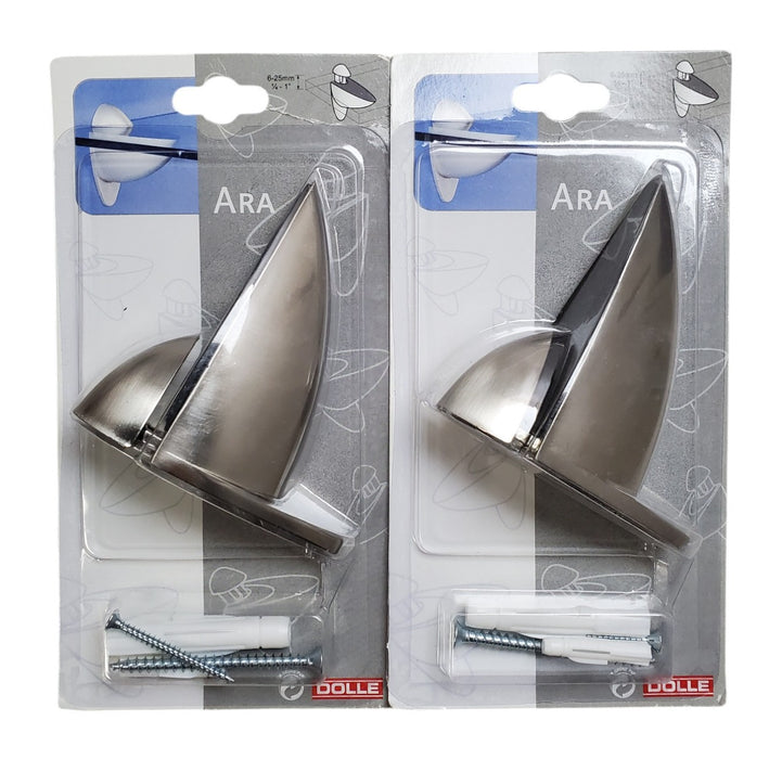 Lot 2x Dolle ARA - Shelf Bracket Clamps Stainless Style