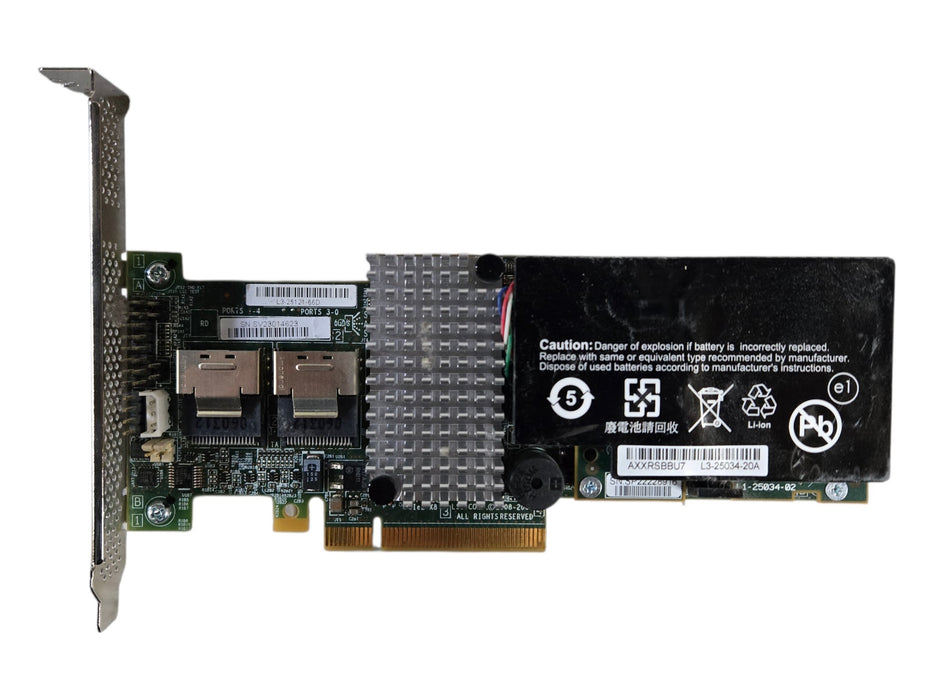LSI L3-25121-66D 6Gb/s SAS RAID Controller PCIe Card w/ Battery