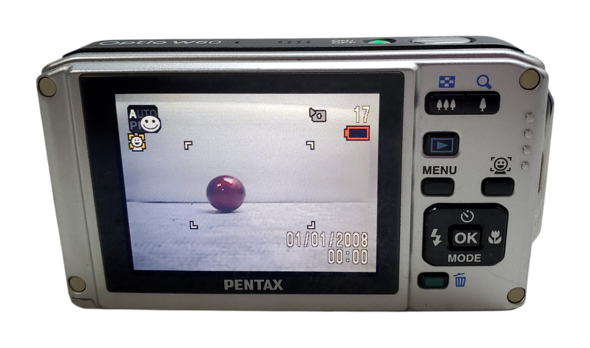 Pentax Optio W60 10MP Waterproof Digital Camera + Battery