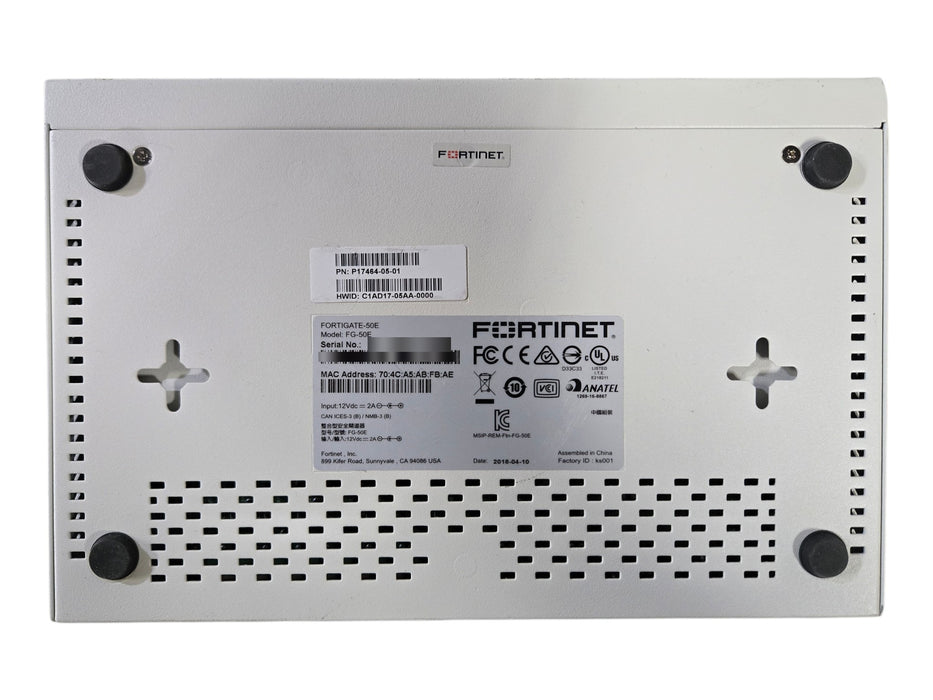 Fortinet FortiGate 50E - Security Appliance 7x GE RJ45 Firewall, No OS (READ)