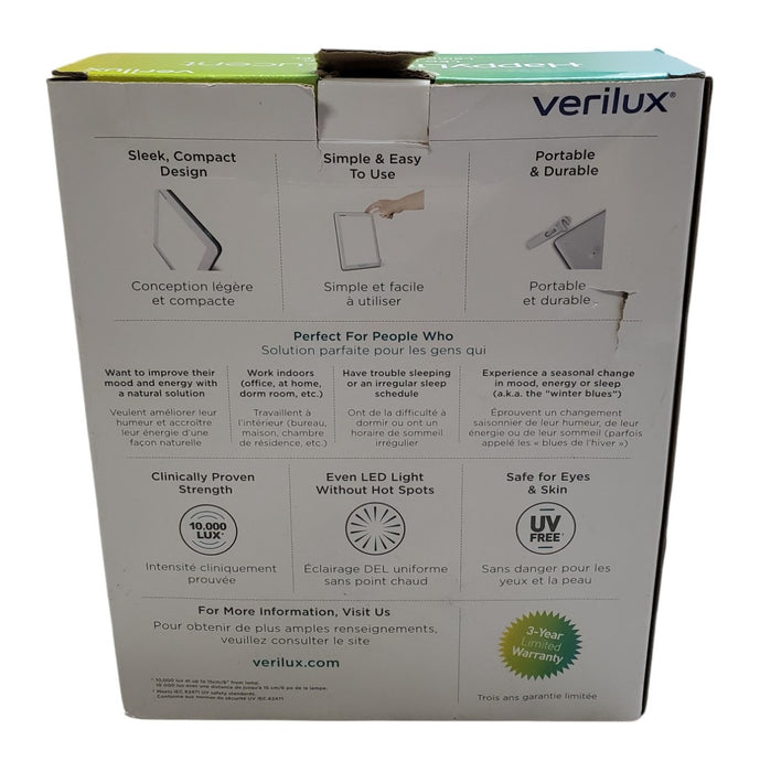Verilux HappyLight Lucent - 10,000 Lux LED Light Therapy Energy Lamp