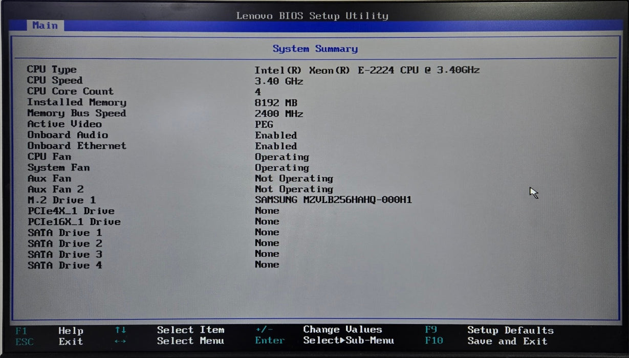 Lenovo ThinkStation P330 - Xeon E-2224 3.4GHz 8GB RAM 256GB NVMe Quadro K2000