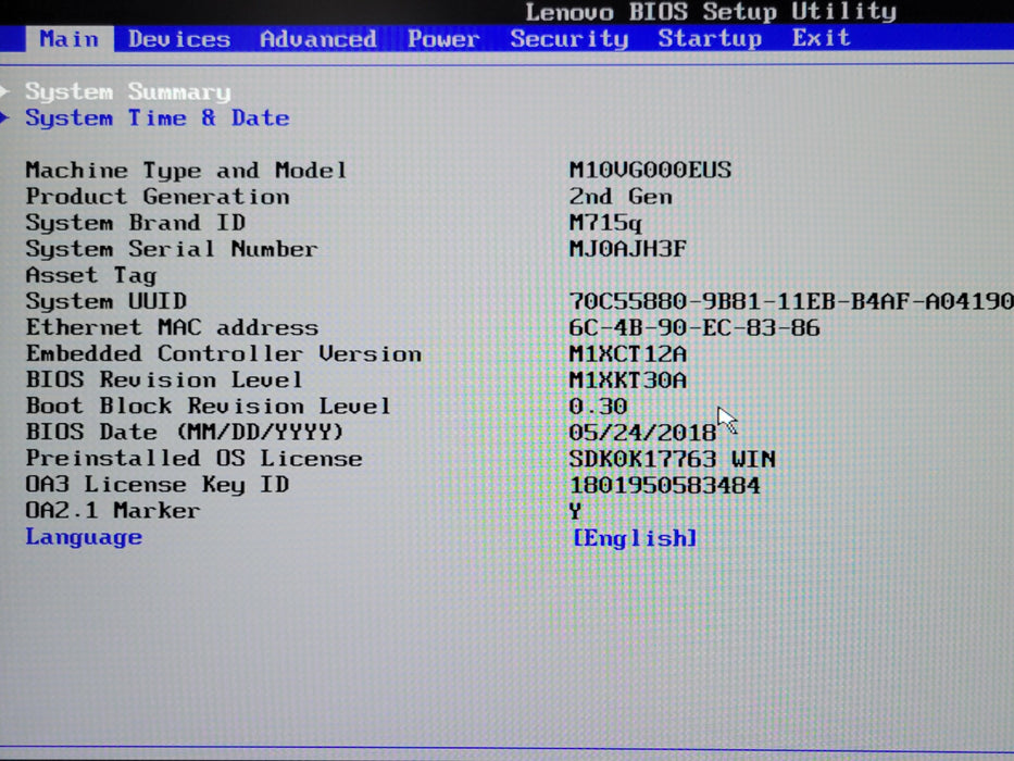 Lenovo ThinkCentre M715q 2nd Gen, Ryzen 3 PRO 2200GE, 8GB, 240GB SSD, Wi-Fi, SEE