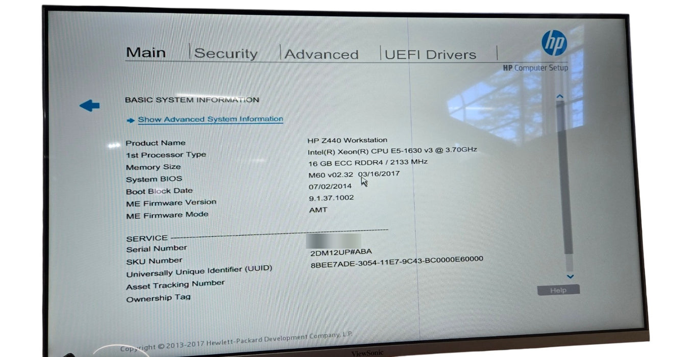HP Z440 Workstation - Xeon E5-1630 v3 3.70GHz 16GB RAM No HDD No GPU