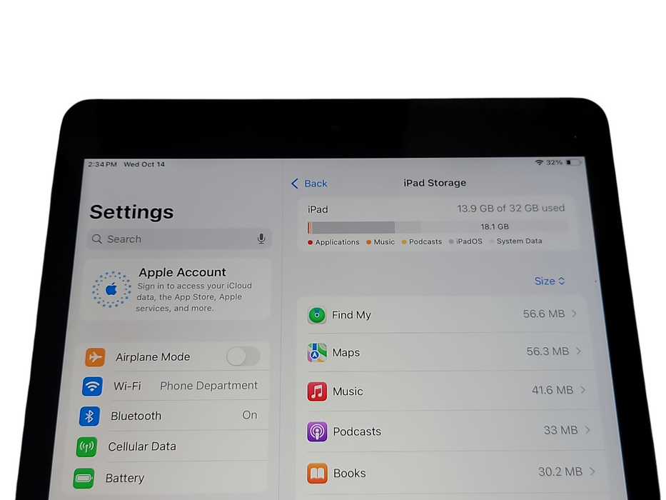 Apple iPad (7th gen, Cellular) - 32GB - Space Gray [A2200 | A]