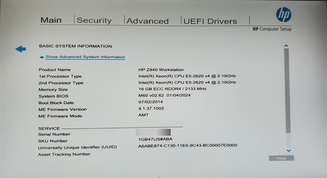 HP Z840 Workstation - 2x Xeon E5-2620 v4, 16GB DDR4, K2200 - No HDD (READ)