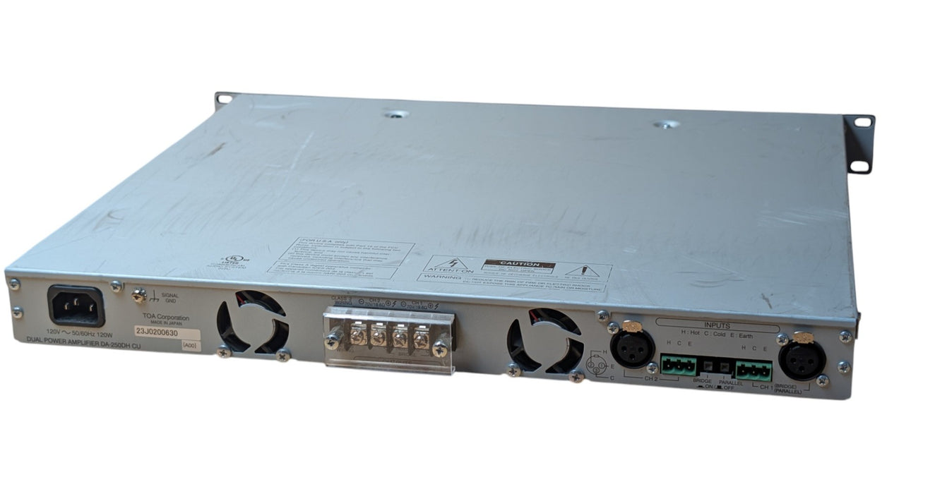 TOA DA-250DH - Dual Channel Power Amplifier 1U Rackmount
