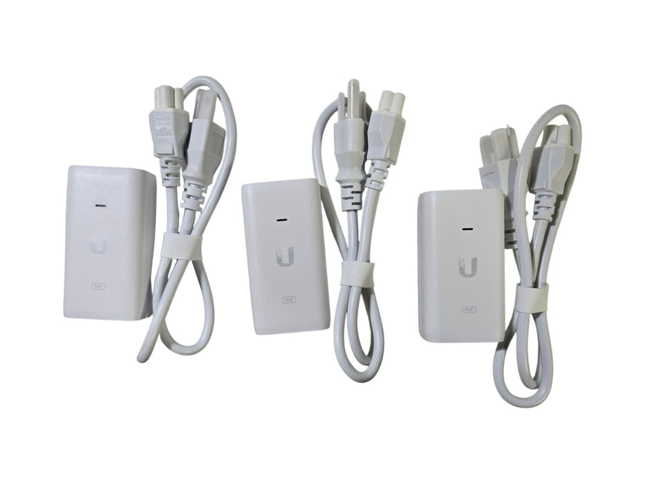 Lot of 3 Ubiquiti PoE Injectors with Power Cables