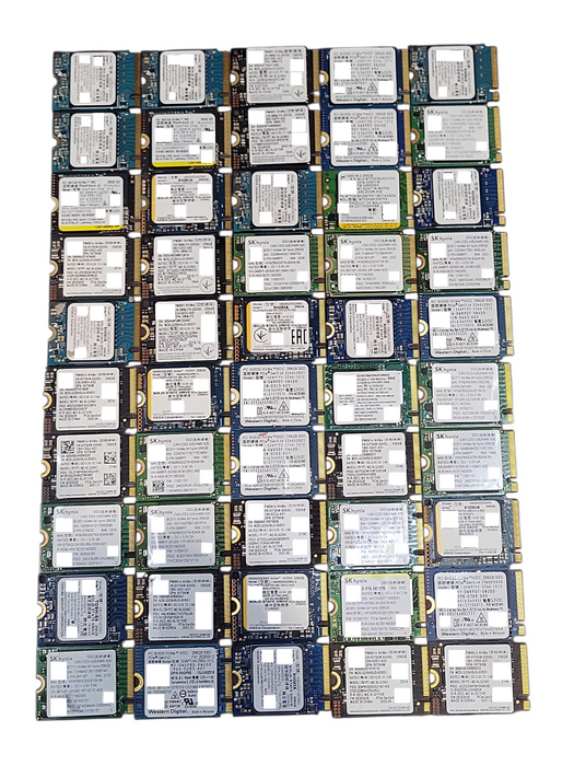 Lot 50x 256GB m.2 NVMe 2230 SSD - Assorted Brands